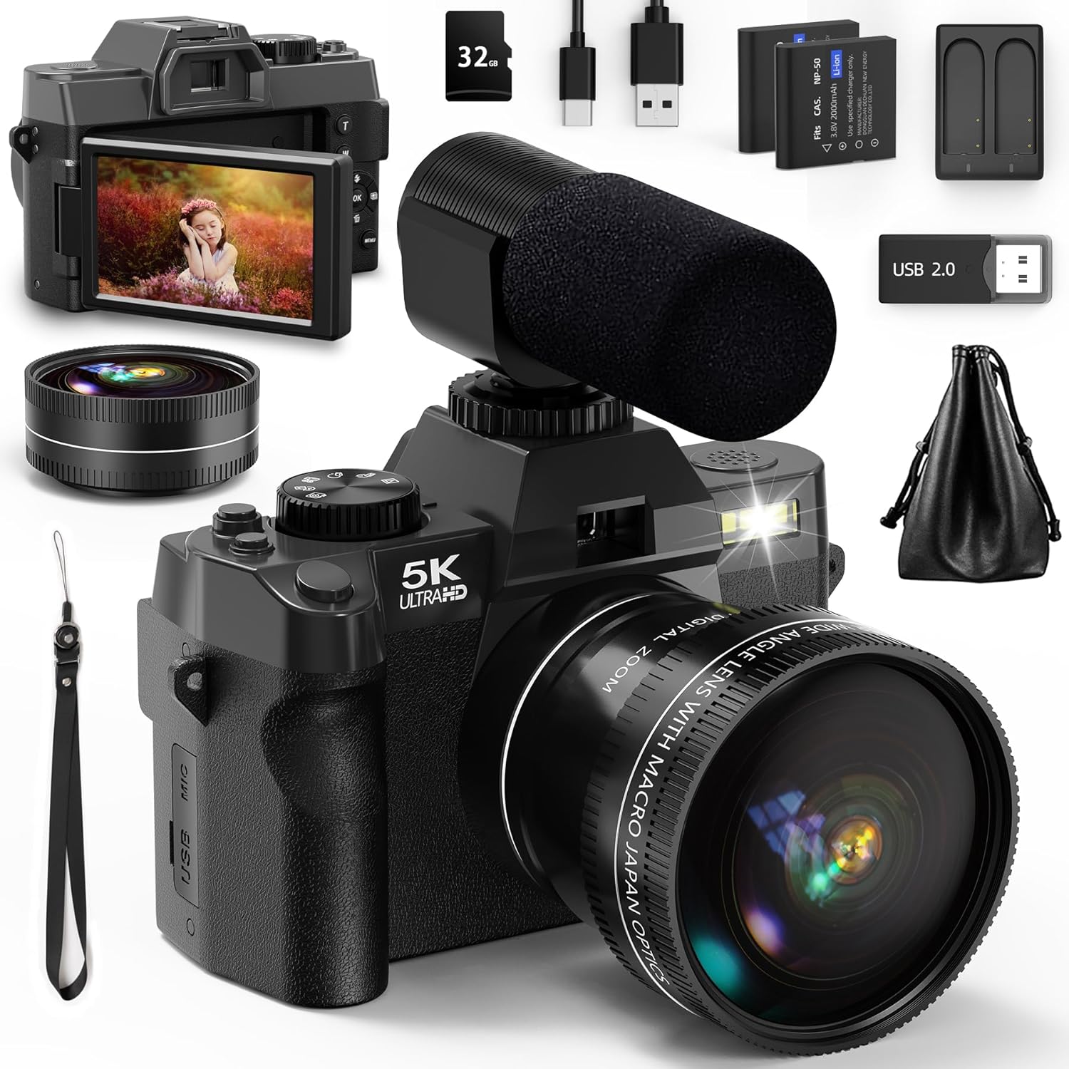 Japanese Lifestyle App - NBD 5K&48MP Digital Camera with 52mm