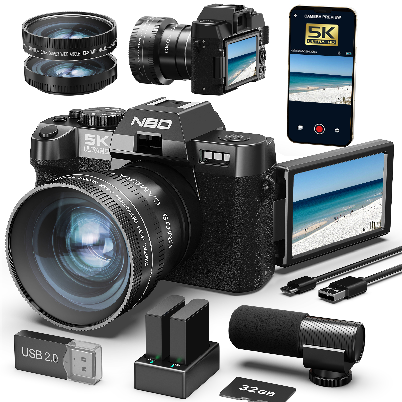 Japanese Lifestyle App - NBD Digital Cameras 5K&48MP Photography 16X