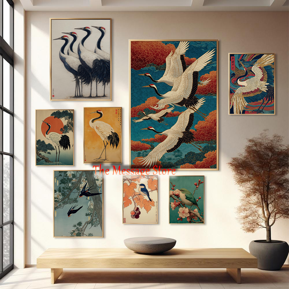 Japanese Lifestyle And Traditions - Traditional Nature Crane Birds Japanese Asian