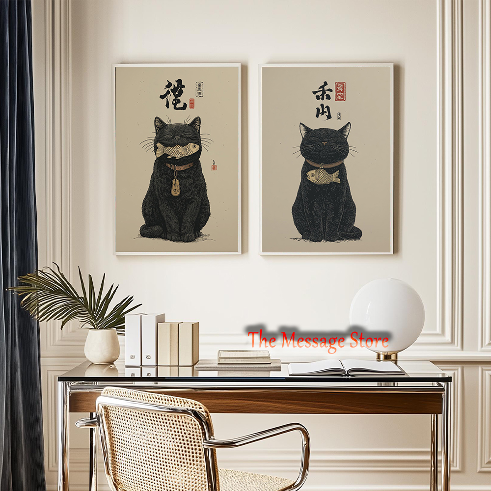 Black Lucky Cat Ukiyo-e Japane - Japanese Lifestyle And Traditions recensione e prezzo