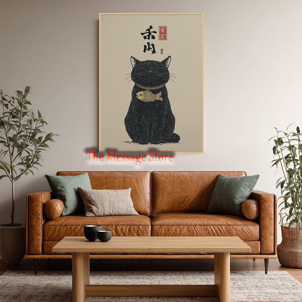 Black Lucky Cat Ukiyo-e Japane - Japanese Lifestyle And Traditions recensione e prezzo