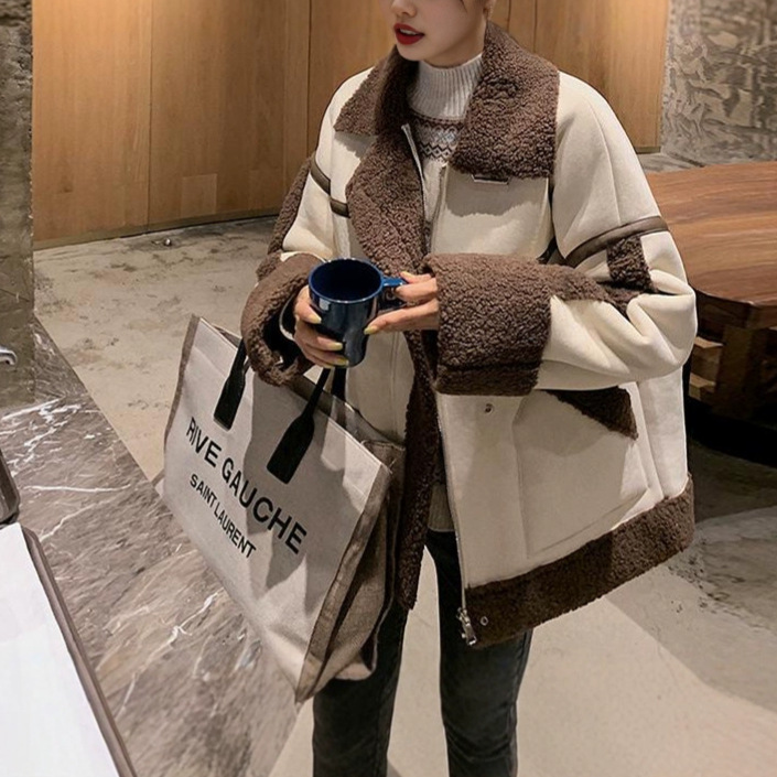 Lamb Wool Jacket Coats Woman K - Japanese Women Lifestyle recensione e prezzo