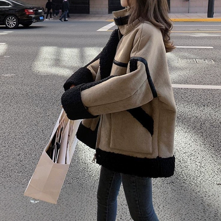 Lamb Wool Jacket Coats Woman K - Japanese Women Lifestyle recensione e prezzo